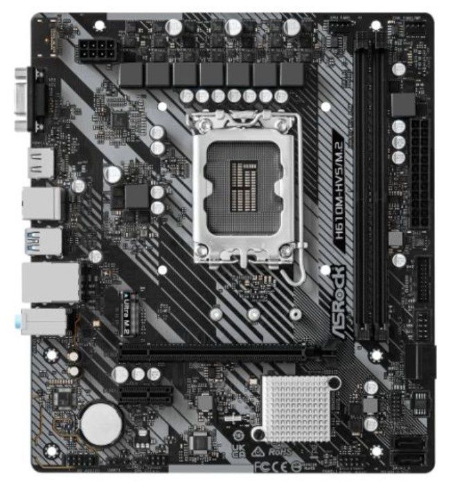 Asrock H610M-HVS/M.2 R2.0, Intel H610, 1700, Micro ATX, 2 DDR4, VGA, HDMI, PCIe4, 1x M.2