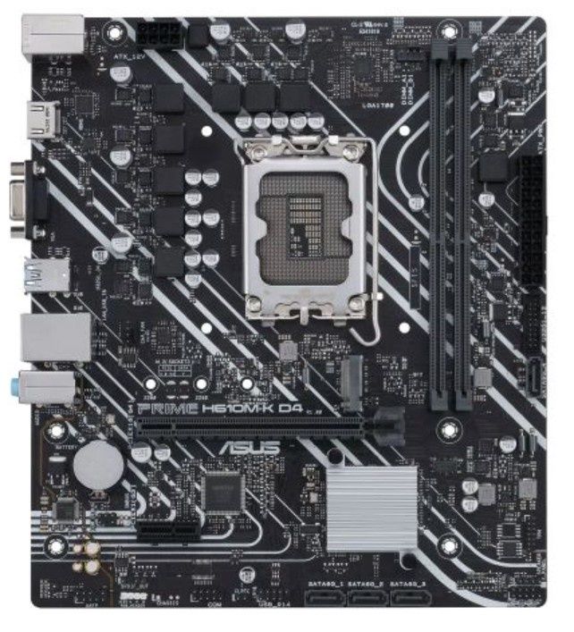 Asus PRIME H610M-K D4, Intel H610, 1700, Micro ATX, 2 DDR4, VGA, HDMI, PCIe4, 1x M.2