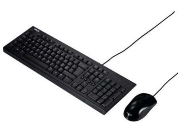 Asus U2000 Wired Keyboard and Mouse Desktop Kit, USB, 1000 DPI, Multimedia