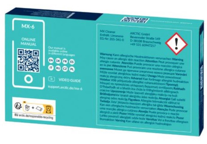 Arctic MX-6 Thermal Compound 4g Syringe &amp; 6x MX Cleaner Wipes