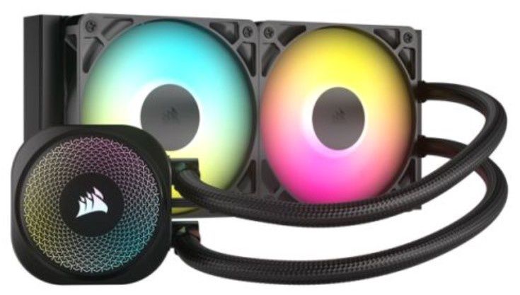 Corsair NAUTILUS 240 RS ARGB Liquid CPU Cooler, RS120 ARGB Magnetic Dome Fans, RGB Pump, Daisy-Chain Connections, Black