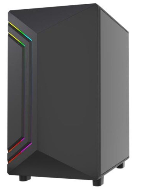 Vida Apollo M Black ARGB Gaming Case w/ Glass Window, Micro ATX, Rear ARGB Infinity Fan, Front LED Strips