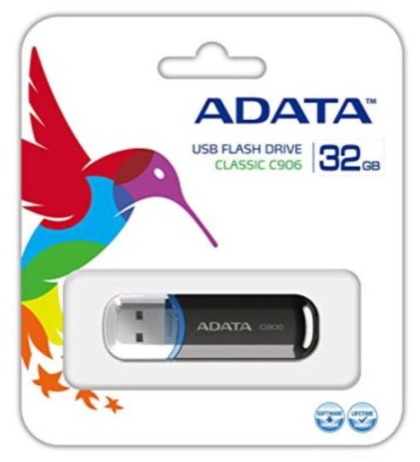 ADATA 32GB C906 USB 2.0 Memory Pen, Compact, Black &amp; Blue
