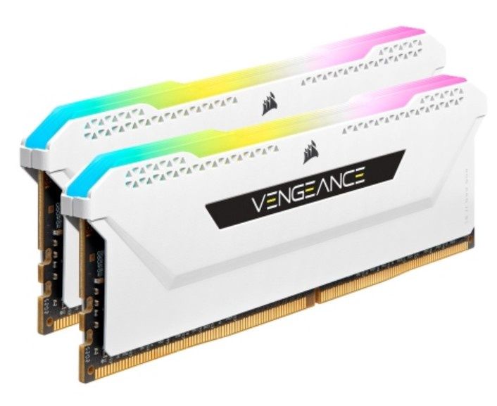 Corsair Vengeance RGB Pro SL 16GB Kit (2 x 8GB), DDR4, 3600MHz (PC4-28800), CL18, XMP 2.0, White