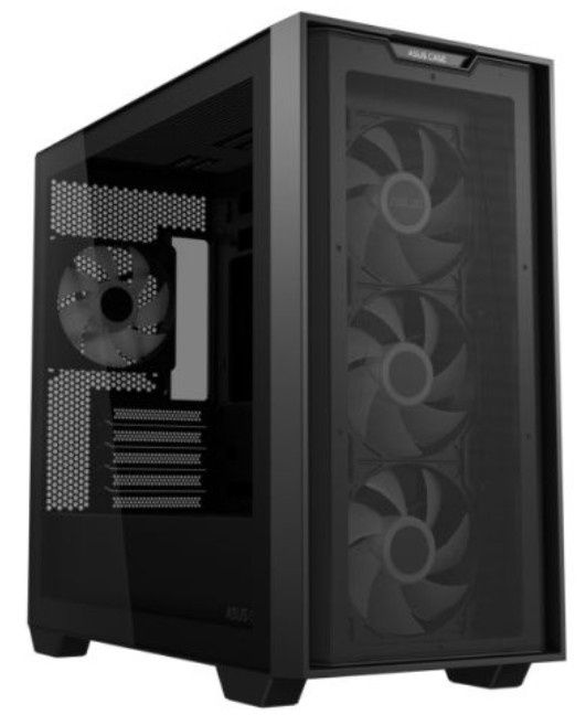 Asus A21 Plus ARGB Gaming Case w/ Glass Window, Micro ATX, 4x ARGB Fans, 380mm GPU &amp; 360mm Radiator Support, Asus BTF Compatible, Black