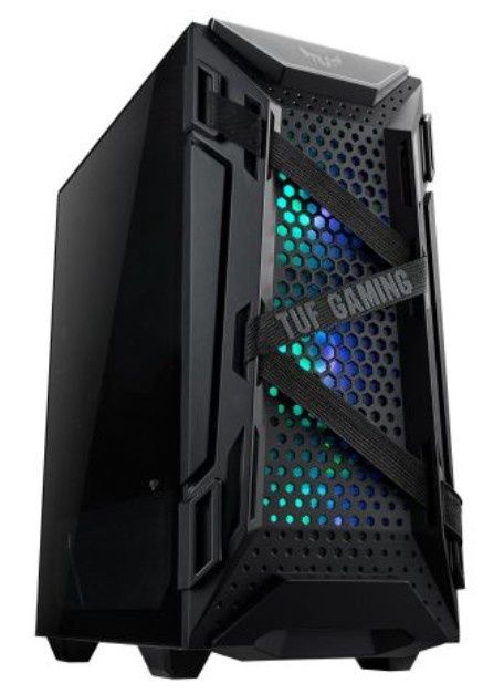 Asus TUF Gaming GT301 Compact Gaming Case w/ Window, ATX, Tempered Glass, 3 x 12cm RGB Fans, RGB Controller, Headphone Hook