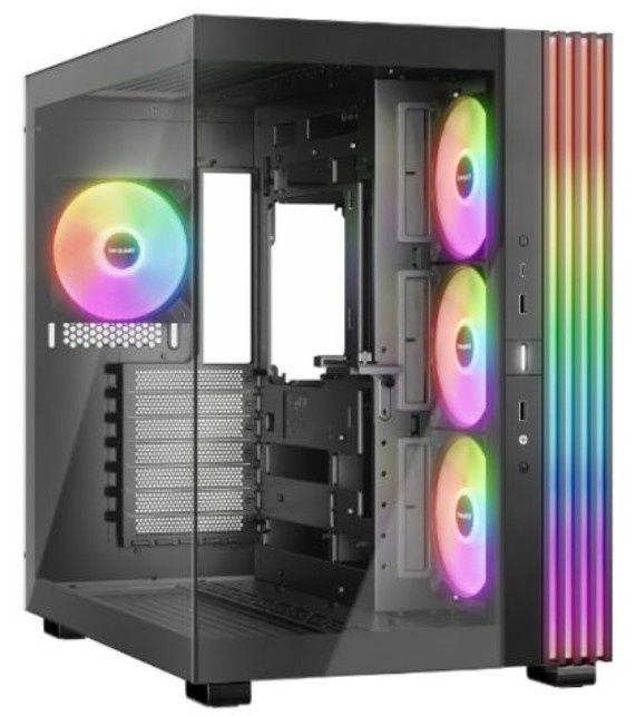 Be Quiet! Light Base 600 LX ARGB Gaming Case w/ Glass Front &amp; Side, ATX, Invertible, 4x ARGB Fans, 1.33M ARGB Strip &amp; Controller, USB-C, Asus BTF Compatible, Black