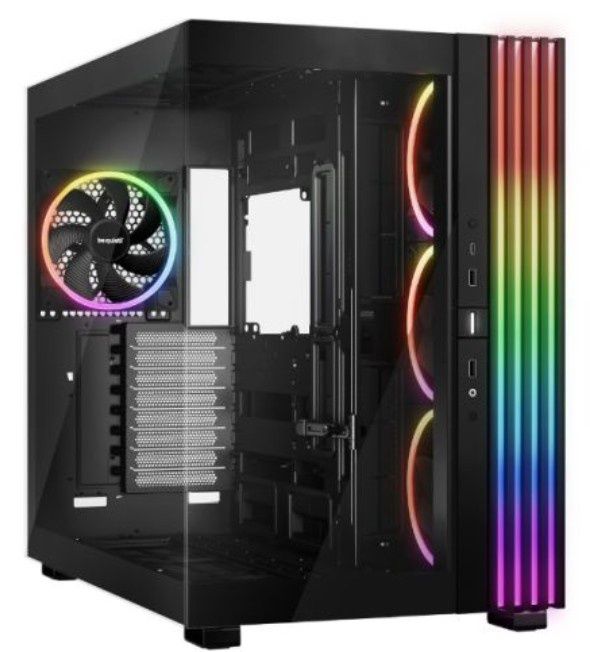 Be Quiet! Light Base 900 FX ARGB Gaming Case w/ Glass Front &amp; Side, E-ATX, Invertible, 4x ARGB Fans, 3M ARGB Strip &amp; Controller, USB-C, Asus BTF Compatible, Black