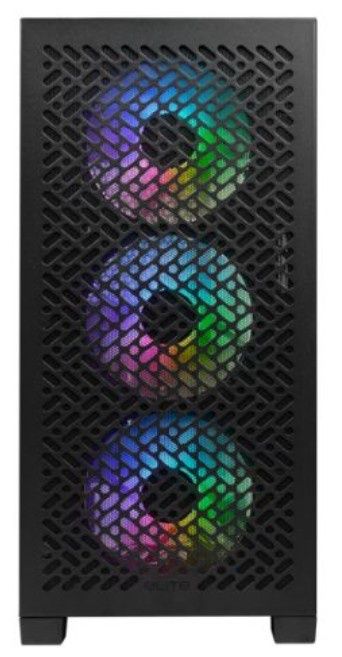 Cooler Master Elite 302 Gaming Case w/ Glass Side, Micro ATX, 3x ARGB Fans, PSU Shroud, Intake Grill, USB-C, Black