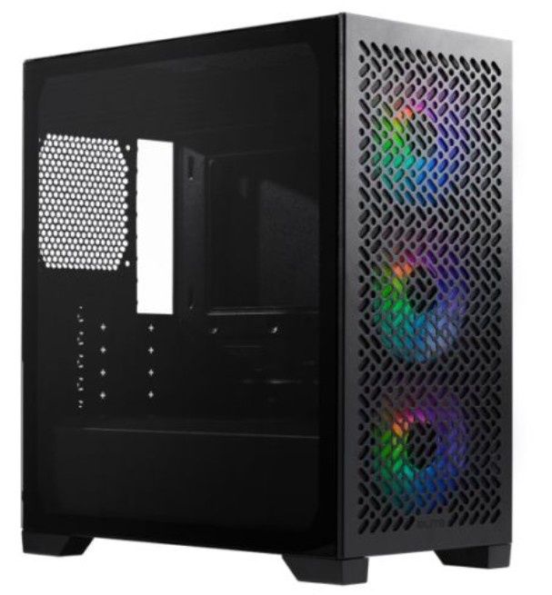 Cooler Master Elite 302 Gaming Case w/ Glass Side, Micro ATX, 3x ARGB Fans, PSU Shroud, Intake Grill, USB-C, Black