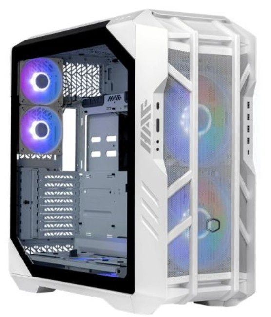 Cooler Master HAF 700 Gaming Case w/ Glass Side, E-ATX, Multi Chamber, 5x ARGB Fans, ARGB Fan Hub, USB-C, White
