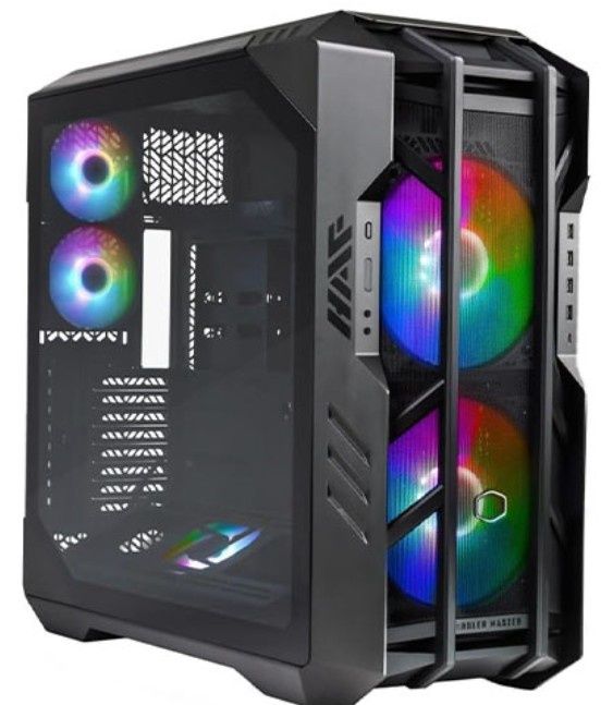 Cooler Master HAF 700 Gaming Case w/ Glass Side, E-ATX, Multi Chamber, 5x ARGB Fans, ARGB Fan Hub, USB-C, Black
