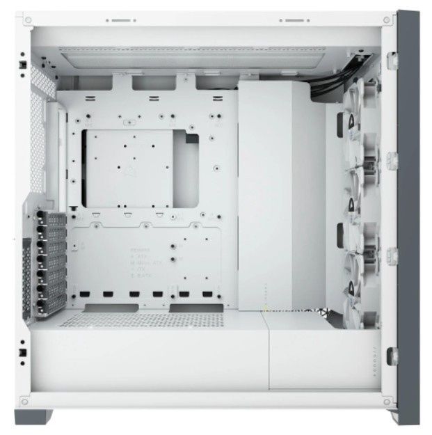 Corsair iCUE 5000X RGB Gaming Case w/ 4x Tempered Glass Panels, E-ATX, 3 x AirGuide RGB Fans, Lighting Node CORE included, USB-C, White