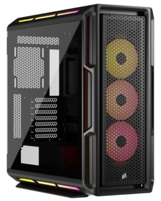 Corsair iCUE LINK 5000T LX RGB Gaming Case w/ Glass Side, E-ATX, 3x RGB Fans & iCUE LINK Hub, RGB Light Strips, USB-C, Asus BTF Compatible, Black