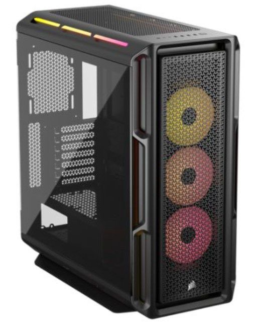 Corsair iCUE LINK 5000T LX RGB Gaming Case w/ Glass Side, E-ATX, 3x RGB Fans &amp; iCUE LINK Hub, RGB Light Strips, USB-C, Asus BTF Compatible, Black