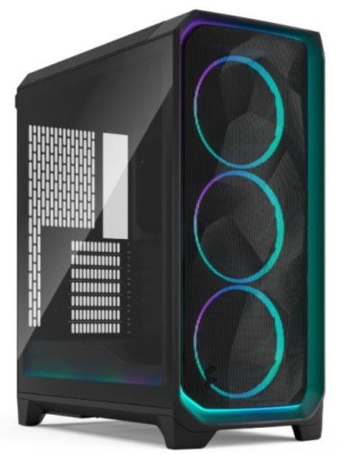 Fractal Design Meshify 3 Ambience Pro RGB (Black TG Light) Gaming Case w/ Light Tint Window, E-ATX, Mesh Front, 3x RGB Fans, Adjust Pro Hub, USB-C 20Gbps