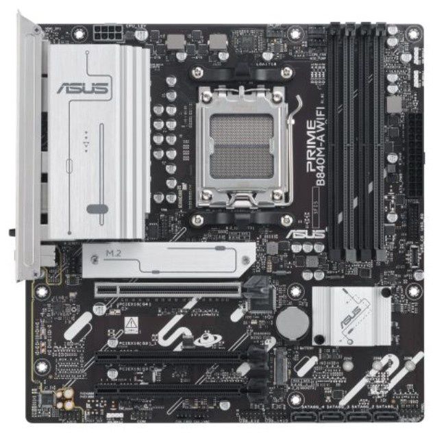 Asus PRIME B840M-A WIFI, AMD B840, AM5, Micro ATX, 4 DDR5, HDMI, 2 DP, Wi-Fi 6E, 2.5G LAN, 3x M.2