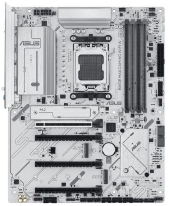 Asus B650E MAX GAMING WIFI W, AMD B650, AM5, ATX, 4 DDR5, HDMI, DP, Wi-Fi 6E, 2.5G LAN, PCIe5, 3x M.2, White