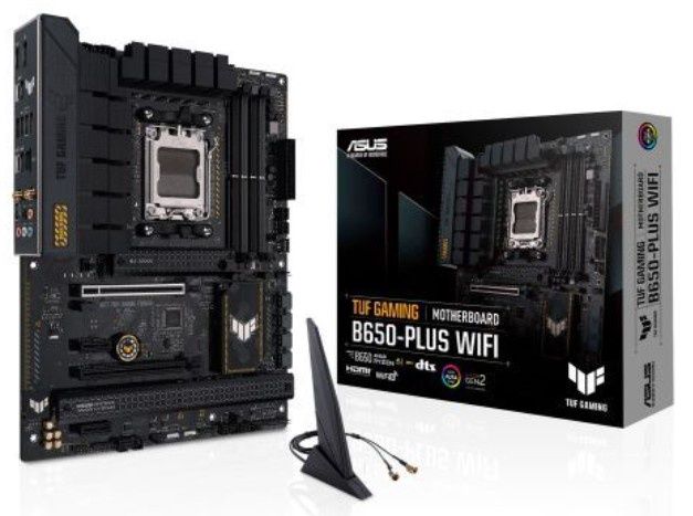 Asus TUF GAMING B650-PLUS WIFI, AMD B650, AM5, ATX, 4 DDR5, HDMI, DP, Wi-Fi 6, 2.5G LAN, PCIe5, 3x M.2
