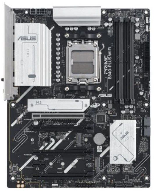 Asus PRIME B840-PLUS WIFI, AMD B840, AM5, ATX, 4 DDR5, HDMI, DP, Wi-Fi 6E, 2.5G LAN, 3x M.2