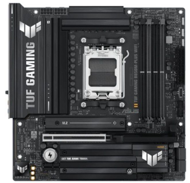 Asus TUF GAMING B850M-PLUS WIFI, AMD B850, AM5, Micro ATX, 4 DDR5, HDMI, DP, Wi-Fi 6E, 2.5G LAN, 3x M.2