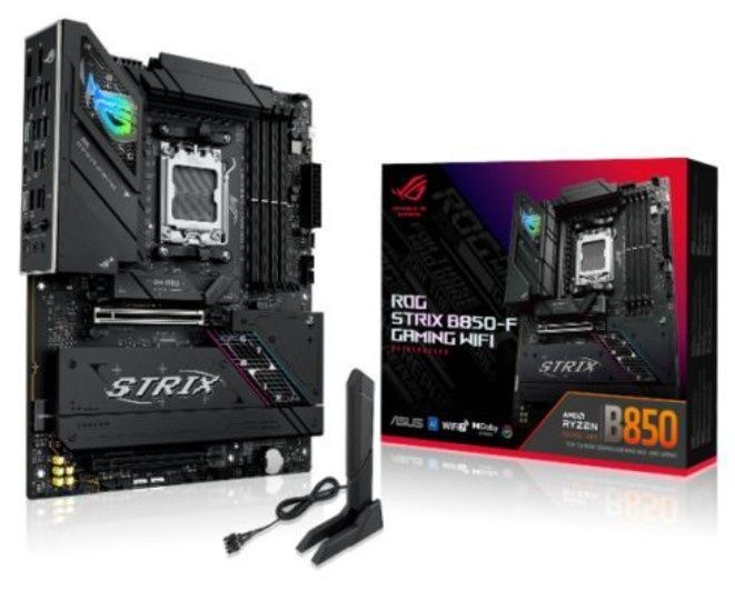 Asus ROG STRIX B850-F GAMING WIFI, AMD B850, AM5, ATX, 4 DDR5, HDMI, DP, Wi-Fi 7, 2.5G LAN, RGB, 4x M.2