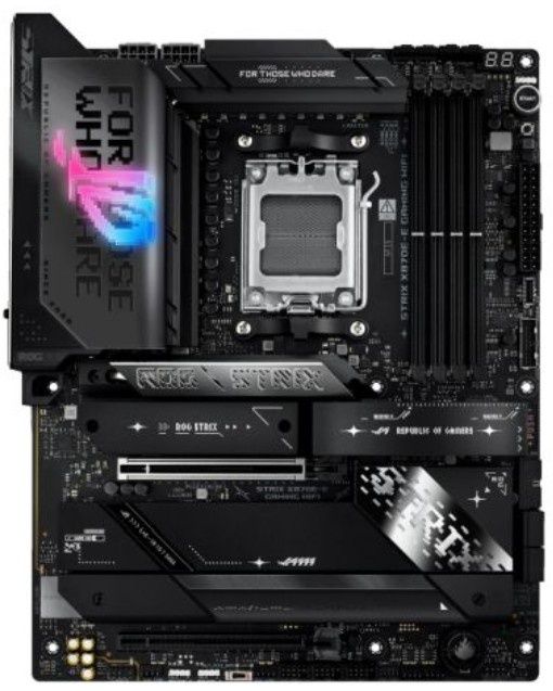 Asus ROG STRIX X870E-E GAMING WIFI, AMD X870E, AM5, ATX, 4 DDR5, HDMI, 2 USB4, Wi-Fi 7, 5G LAN, PD 30W, RGB, 5x M.2