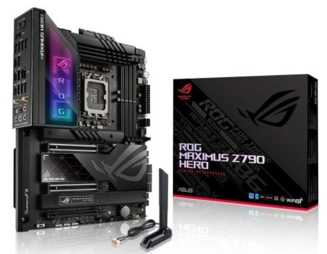 Asus ROG MAXIMUS Z790 HERO, Intel Z790, 1700, ATX, 4 DDR5, HDMI, 2 Thunderbolt, Wi-Fi 6E, 2.5G LAN, PCIe5, Hyper M.2 Card, RGB, 5x M.2