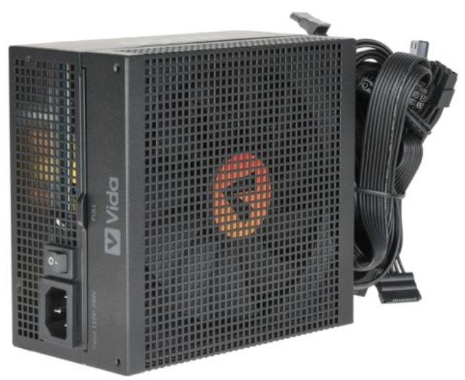 Vida 650W Heracles Black ATX Gaming PSU, 80+ Bronze, 14cm Ultra-Quiet FDM Fan, Flat Black Cables, Power Lead Not Included