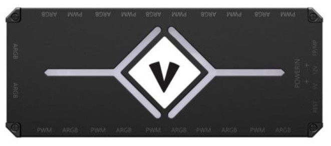 Vida 10-Port PWM ARGB Fan Hub with Remote Control, SATA Powered