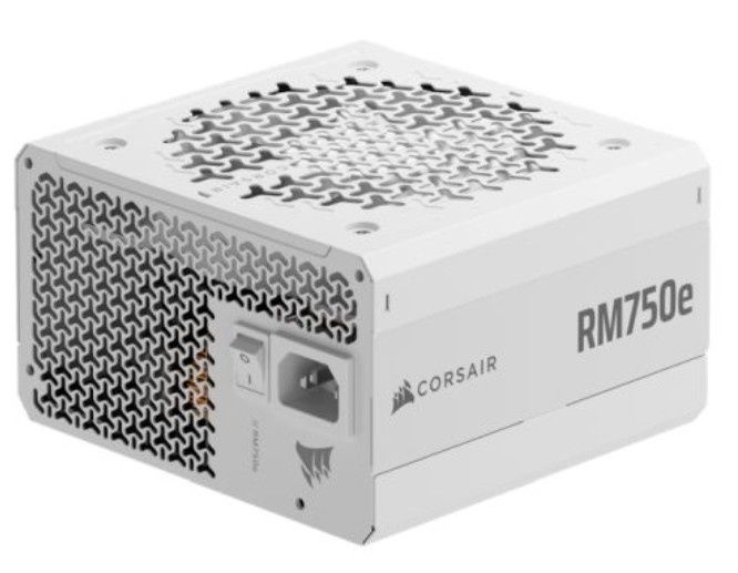 Corsair 750W RMe Series RM750e PSU, Fully Modular, Low-Noise, Cybenetics Gold, Zero RPM Mode, ATX 3.1, PCIe 5.1, White