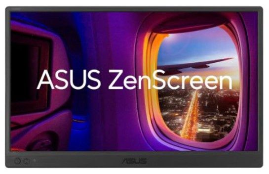Asus 15.6" FHD IPS Portable Monitor (ZenScreen MB169CK), 1920 x 1080, USB-C, USB-powered, Ultraslim, Eye Care, Auto-Rotate, 360° Kickstand