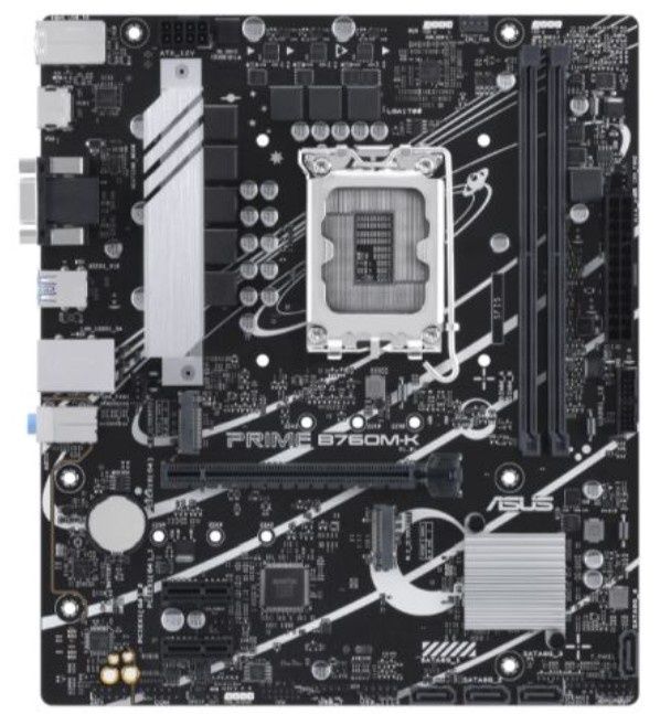 Asus PRIME B760M-K, Intel B760, 1700, Micro ATX, 2 DDR5, VGA, HDMI, 2.5G LAN, PCIe4, 2x M.2