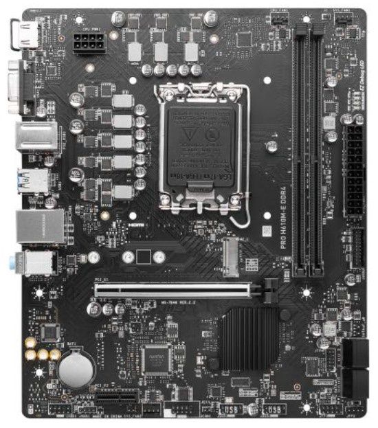 MSI PRO H610M-E DDR4, Intel H610, 1700, Micro ATX, 2 DDR4, VGA, HDMI, GB LAN, 1x M.2