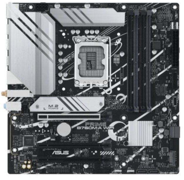 Asus PRIME B760M-A WIFI, Intel B760, 1700, Micro ATX, 4 DDR5, 2 HDMI, DP, Wi-Fi 6, 2.5G LAN, PCIe4, 2x M.2