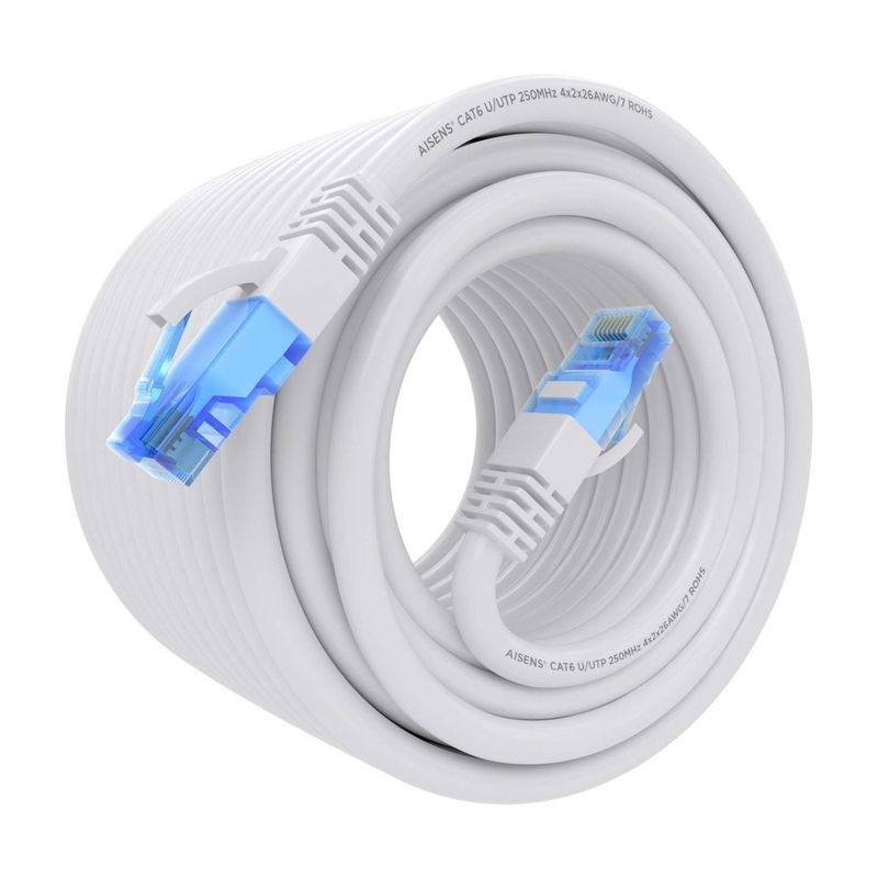 Aisens RJ45 Cat.6 UTP AWG26 CCA Patch Cable -  White - 20M - mod:A135-0828