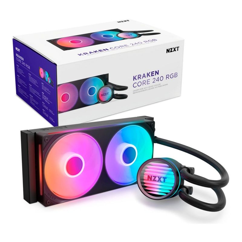 NZXT Kraken Core 240mm RGB Intel/AMD AIO Liquid CPU Cooler - Black