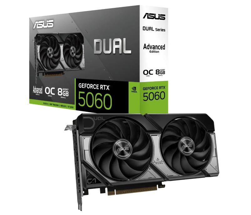 Asus GeForce RTX 5060 Dual OC Advanced 8GB GDDR7 PCI-Express Graphics Card