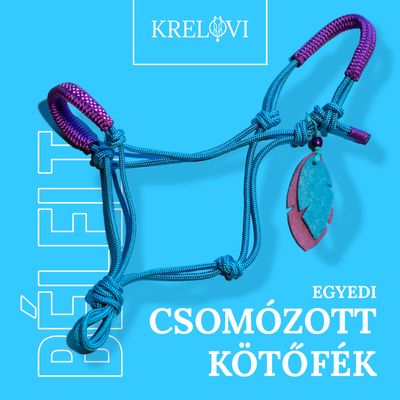 Bélelt csomózott kötőfék (egyedi)