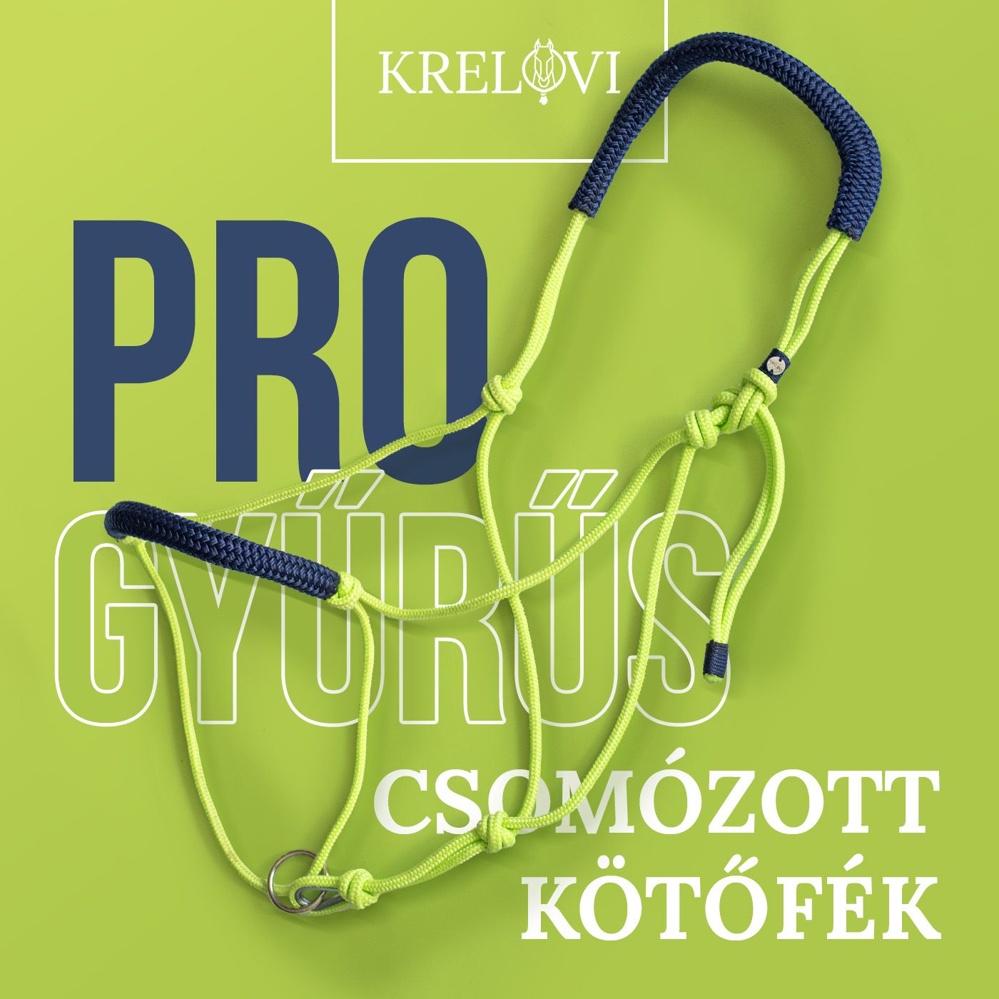 PRO csúszógyűrűs csomózott kötőfék (egyedi)