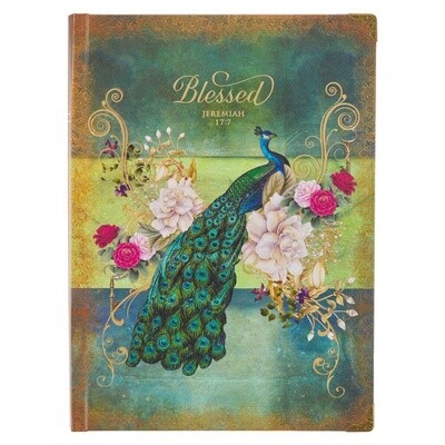 Journal Blue Peacock Blessed