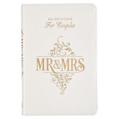Mr & Mrs 366 Devotions for Couples White Faux Leather Devotional