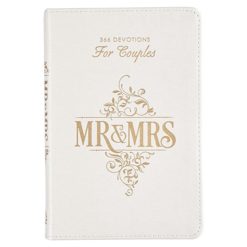 Mr &amp; Mrs 366 Devotions for Couples White Faux Leather Devotional