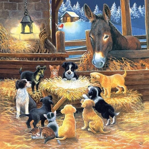 500 Puzzle - Barnyard Nativity