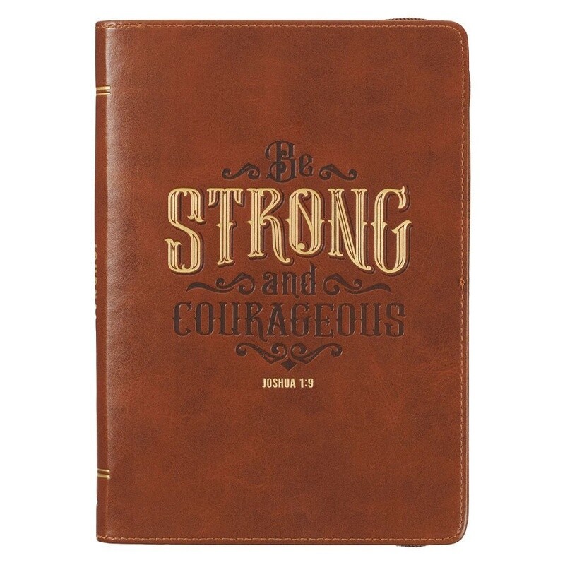 Journal Brown Be Strong Zipper
