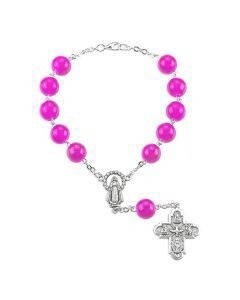 Fuchsia Auto Rosary