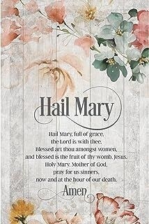 Hail Mary Wood Plaque