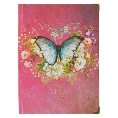Journal Pink Butterfly Be Still