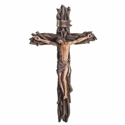 13.5" Woven Branch Crucifix