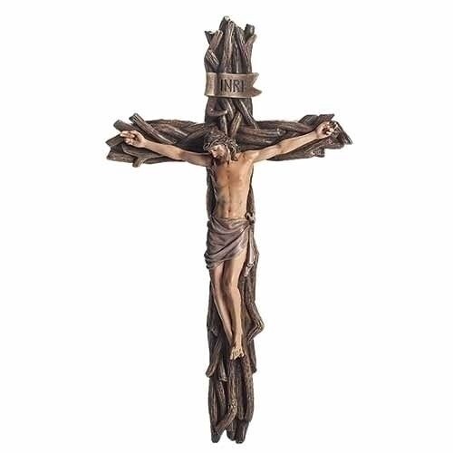 13.5&quot; Woven Branch Crucifix
